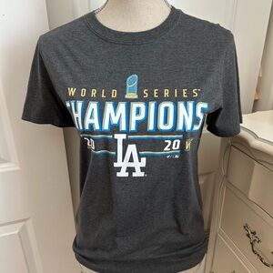 LA Dodgers World Series Champions Gray T-Shirt